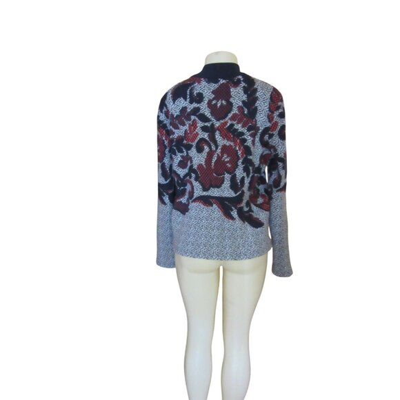 Tory Burch Floral Textured Knit Sweater Size Medium - Picture 5 of 7